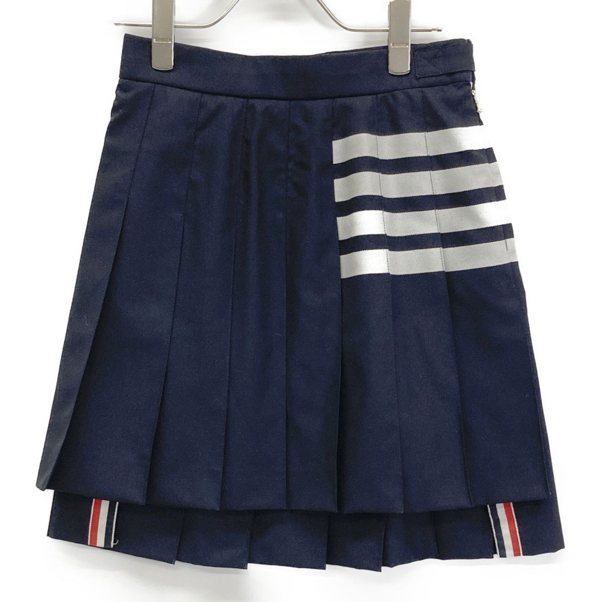 トムブラウン スカート ネイビー THOM BROWNE トムブラウン FGC402V-06146 ﾈｲﾋﾞｰ 平織り4BARﾌﾟﾘｰﾂﾐﾆｽｶｰﾄ