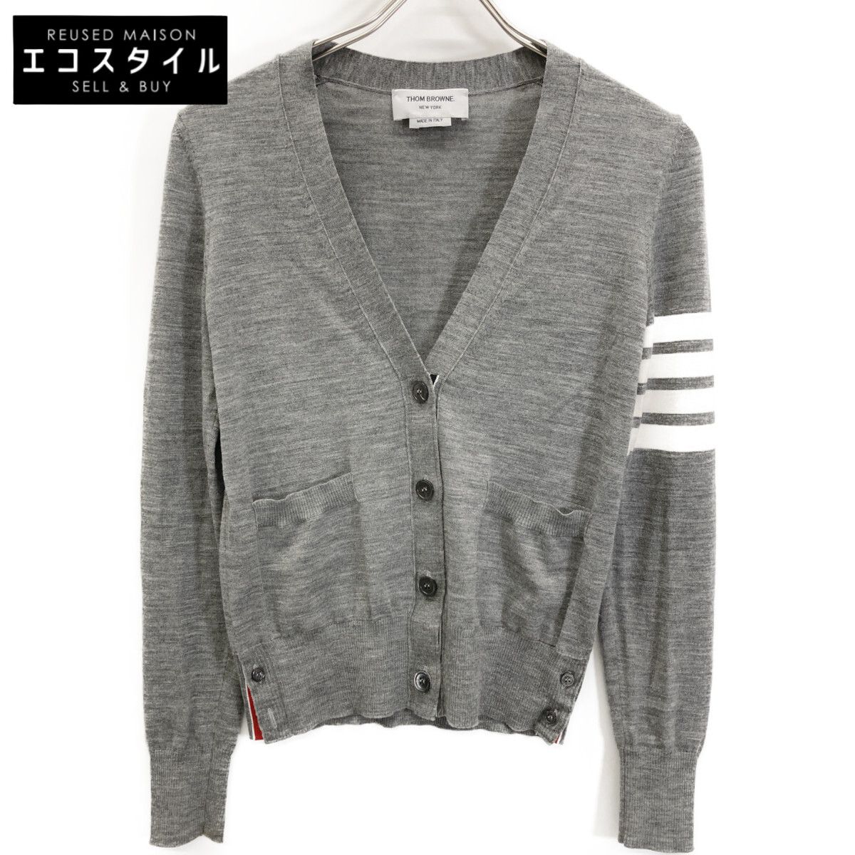 THOM BROWNE トムブラウン FKP 053 A Y 1014 ｳｰﾙ 4 BAR ﾘﾗｯｸｽﾌｨｯﾄ ﾎﾟﾛｼｬﾂ 36