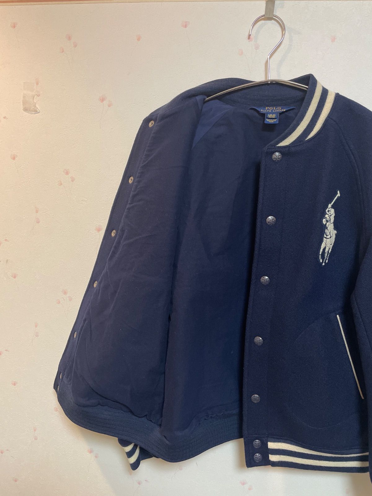 タグ付　ポロラルフローレン　スタジャン　ビッグロゴ　ポニー　ネイビー POLO RALPH LAUREN ポロラルフローレン スタジャン ビッグポニー 紺