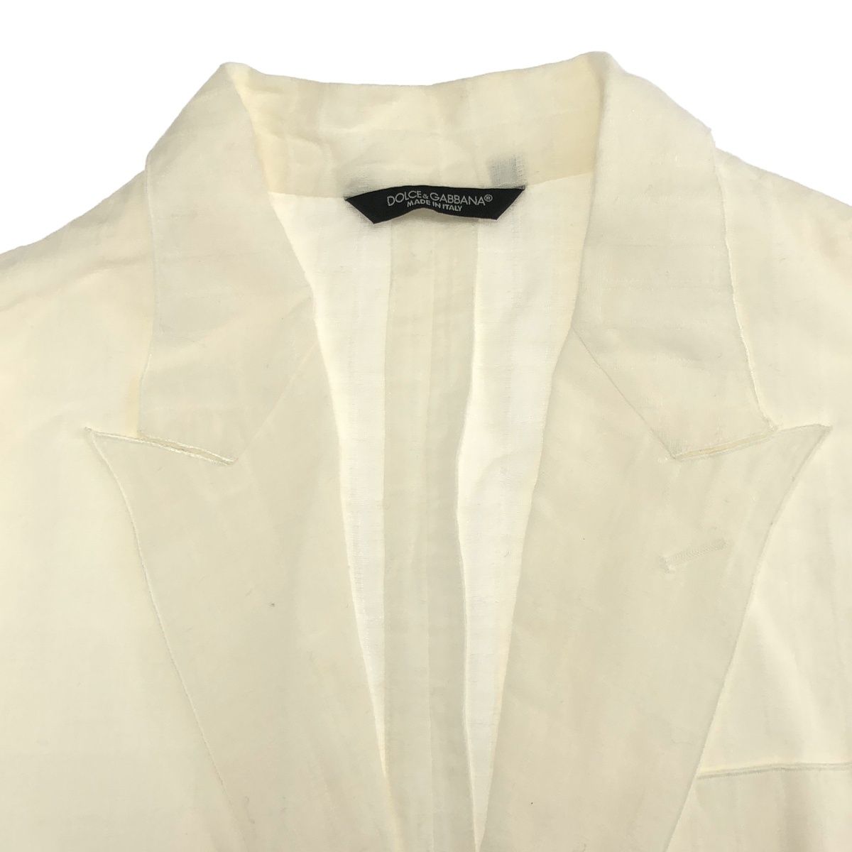DOLCE&GABBANA SICILIA テーラードジャケット 麻 ホワイト DOLCE&GABBANA ドルチェ＆ガッバーナ リネンテーラードジャケット