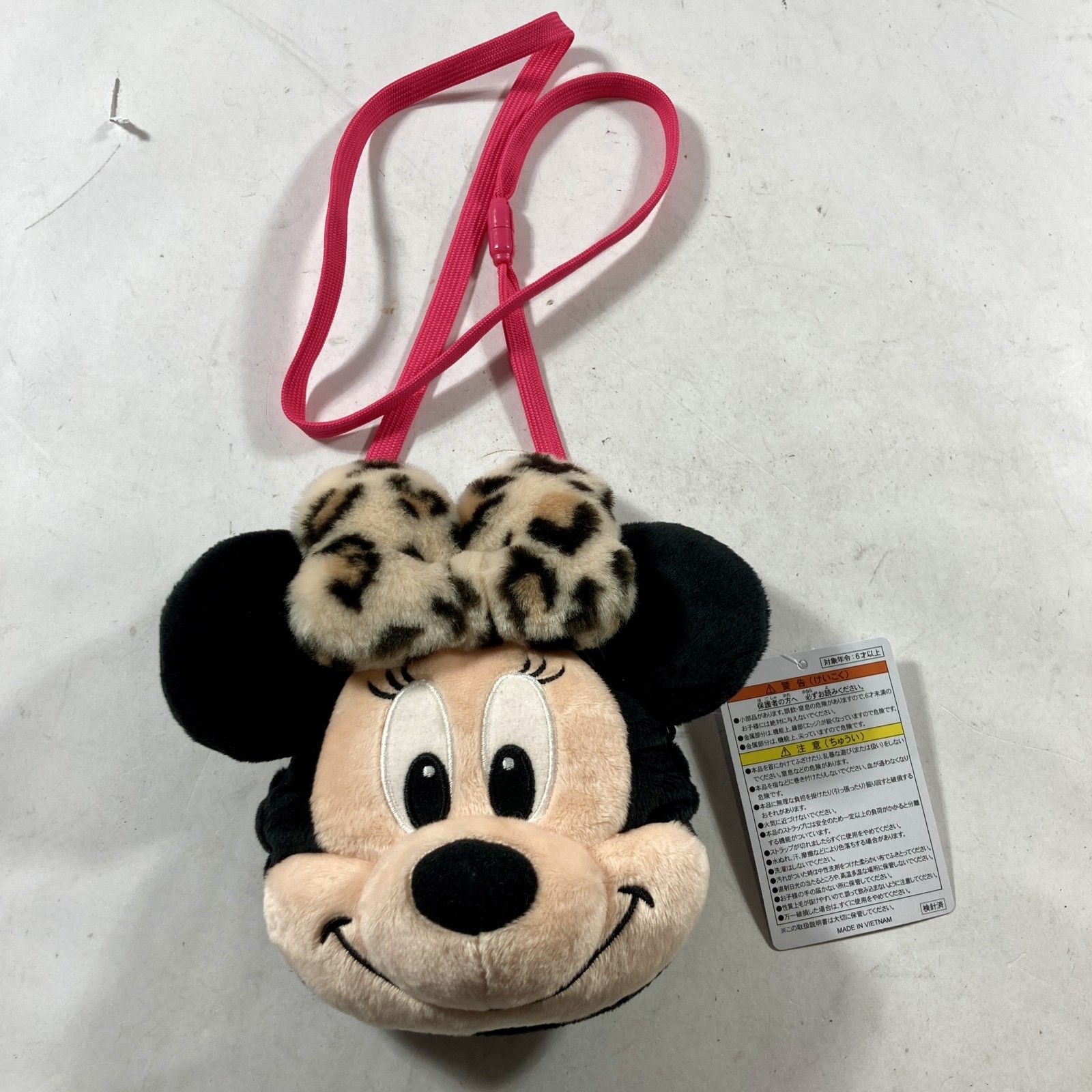 ☆ タグ付き ミニーマウス ヒョウ柄 ポーチ ぬいぐるみ ショルダー