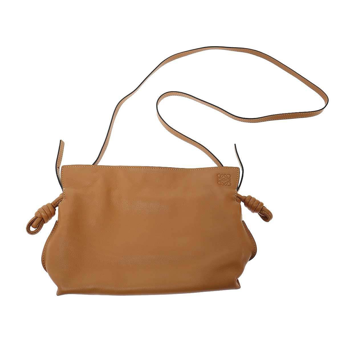 LOEWE ロエベ フラメンコクラッチ レザーショルダーバッグ ブラウン 