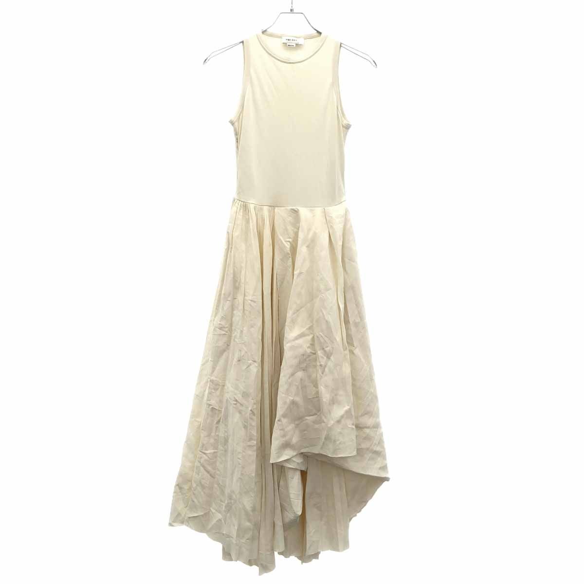 McQUEEN アレキサンダーマックイーン ノースリーブ プリーツドレスワンピース 823171 QLAED ホワイト 40