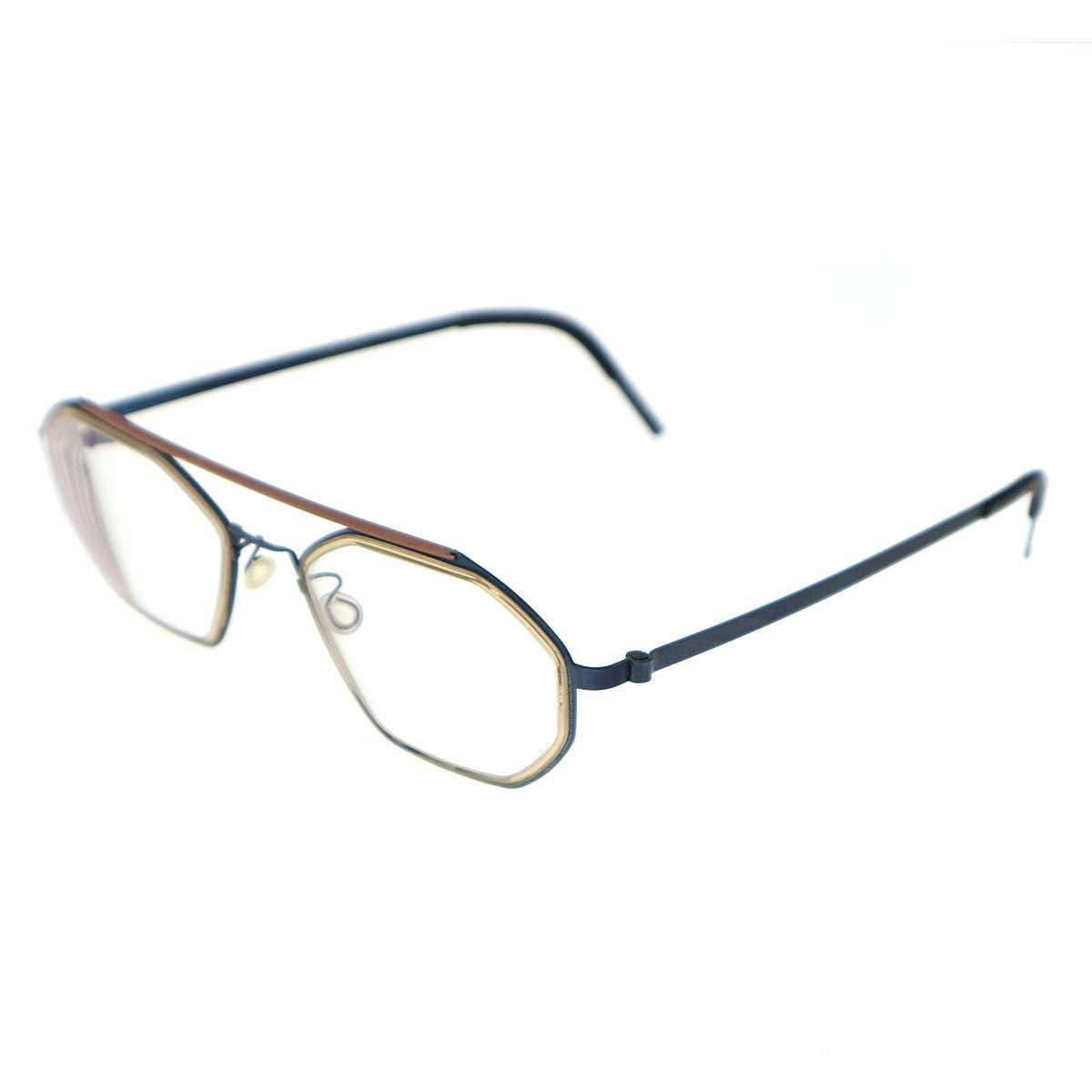 Lindberg リンドバーグ 9756 度入りアイウェア メガネ ネイビー ブラウン 52 21 145