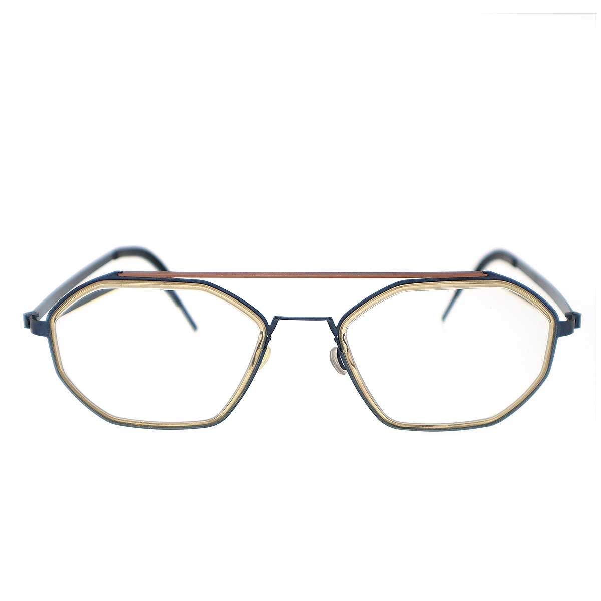 Lindberg リンドバーグ 9756 度入りアイウェア メガネ ネイビー ブラウン 52 21 145