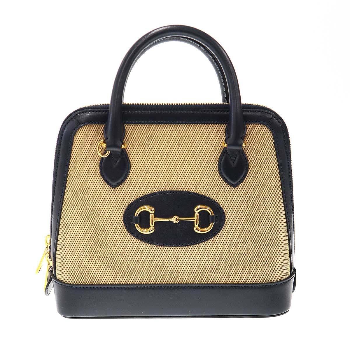 GUCCI グッチ ホースビット 1955 スモール トップハンドルバッグ 621220 ベージュ ネイビー