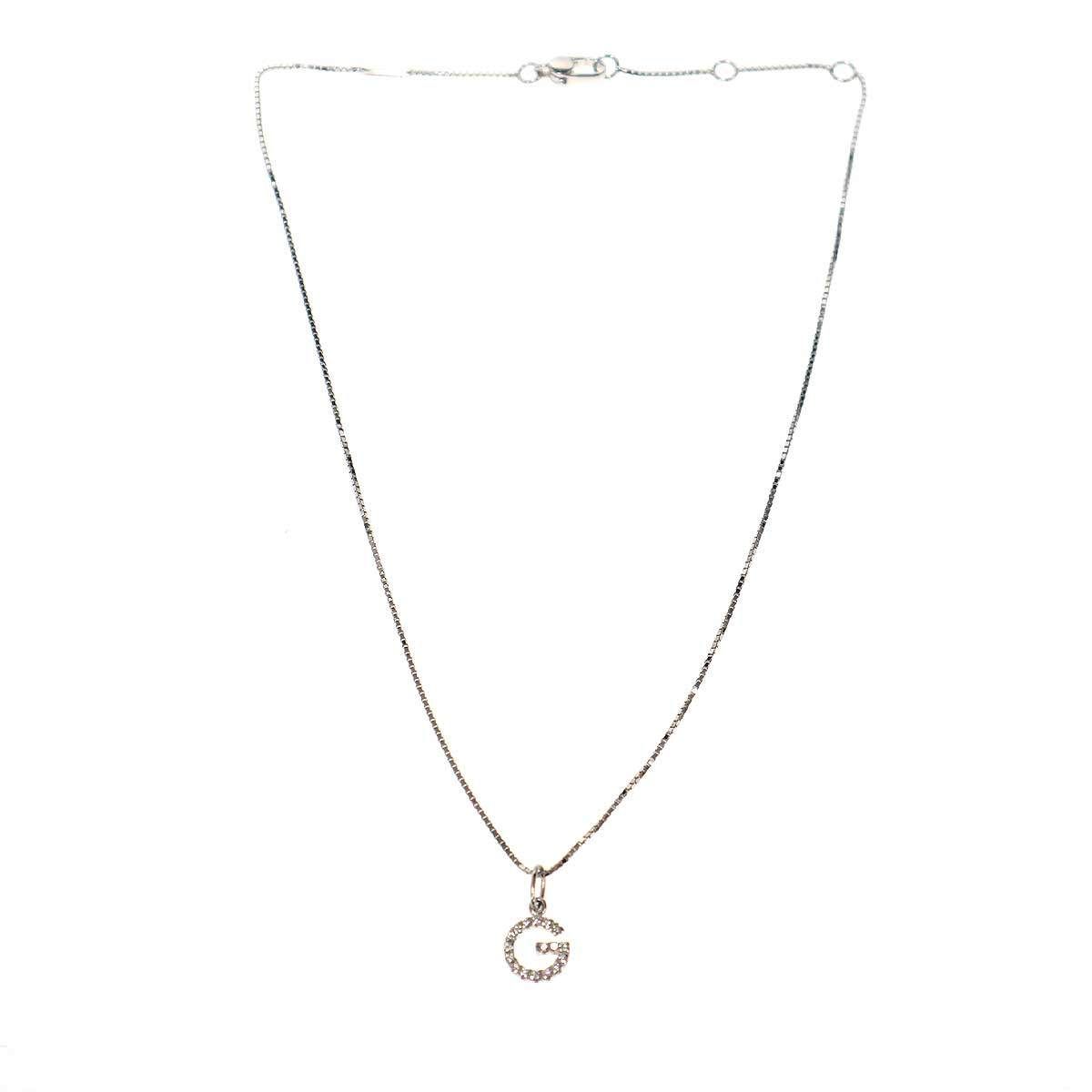 GUCCI グッチ K18WG Gダイヤモンド ホワイトゴールドネックレス 