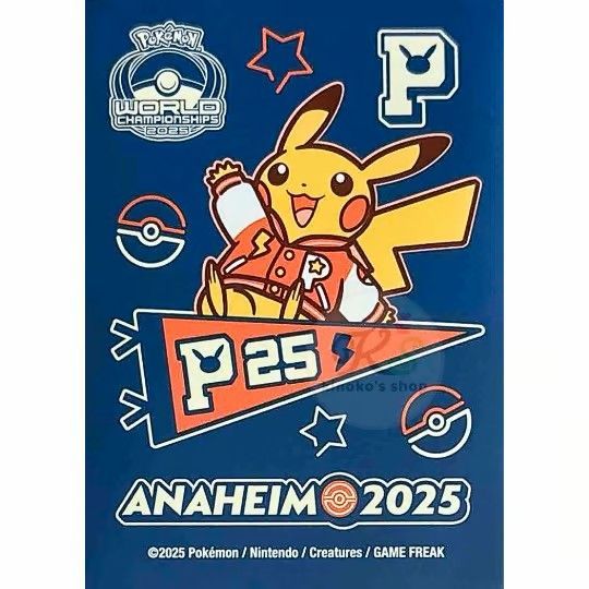 海外スリーブ】WCS2025アナハイム ピカチュウ(背景：紺)65枚入 - メルカリ