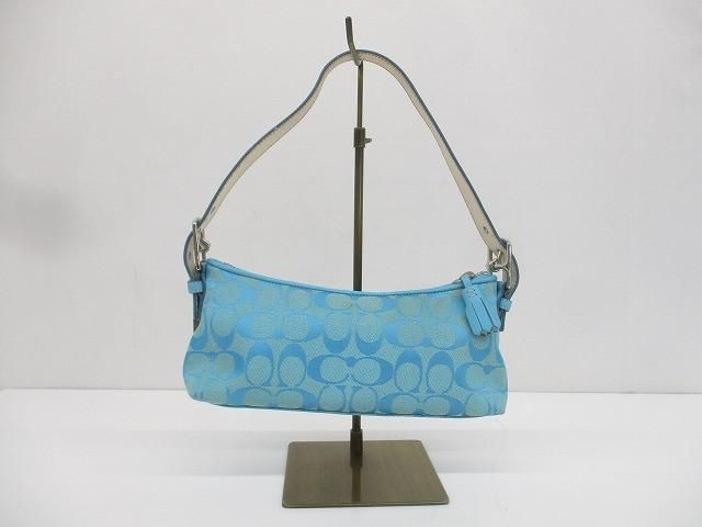 コーチ COACH 6371 シグネチャー ワンショルダー ショルダーバッグ ハンドバッグ ブルー レディース
