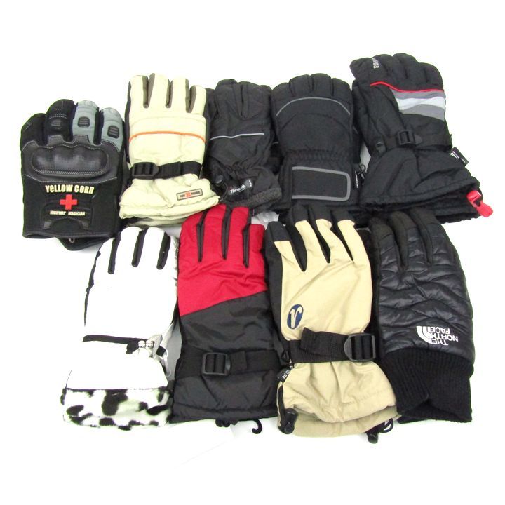 ザノースフェイス|イエローコーン|ゴールドウィン他 手袋 9点セット ♥有 スノーグローブなど ブランド まとめて 大量 メンズ