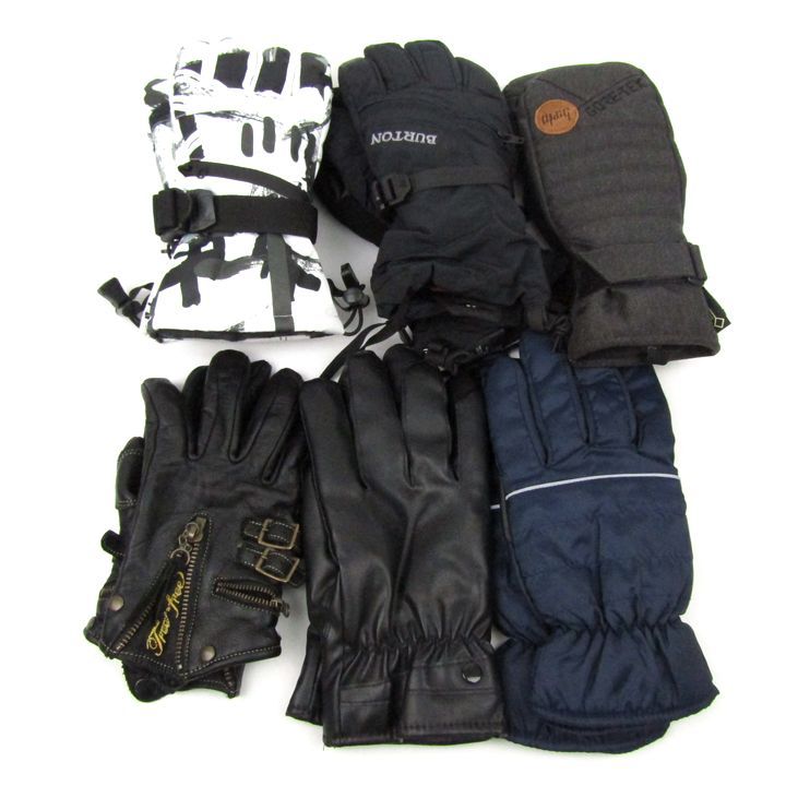 バートン|ゴアテックス他 手袋 6点セット レザー ミトン スノーグローブなど ブランド まとめて 大量 メンズ