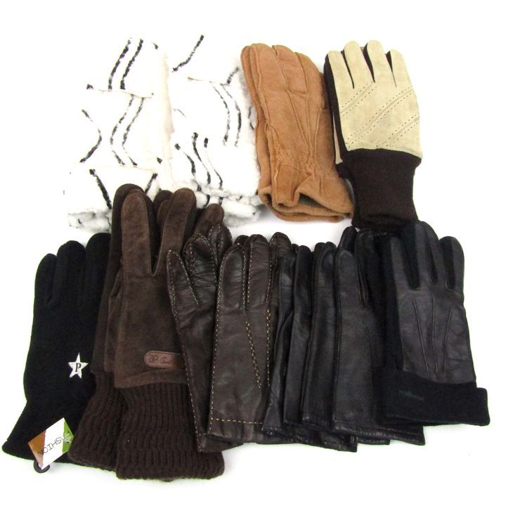 ニューヨーカー アレグリ他 手袋 10点セット レザー スエードなど グローブ ブランド まとめて 大量 レディース メンズ