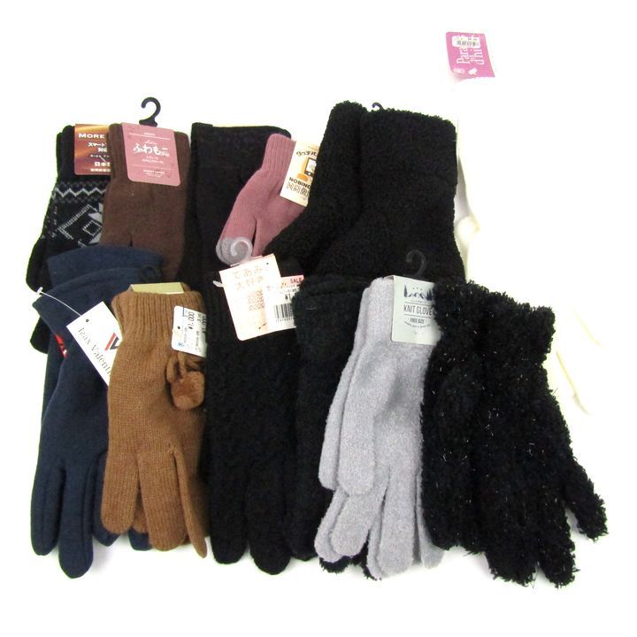 ふわもこ Izax Valentino他 手袋 12点セット ミトン グローブ タッチパネル対応など まとめて 大量 レディース