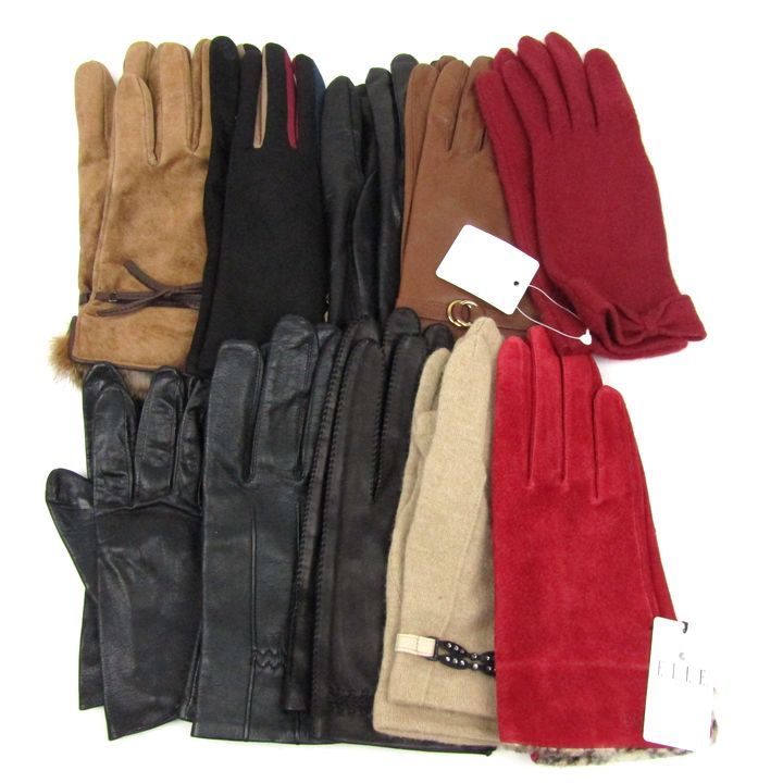 エル他 手袋 10点セット ♥有 レザー スエードなど グローブ ブランド まとめて 大量 レディース