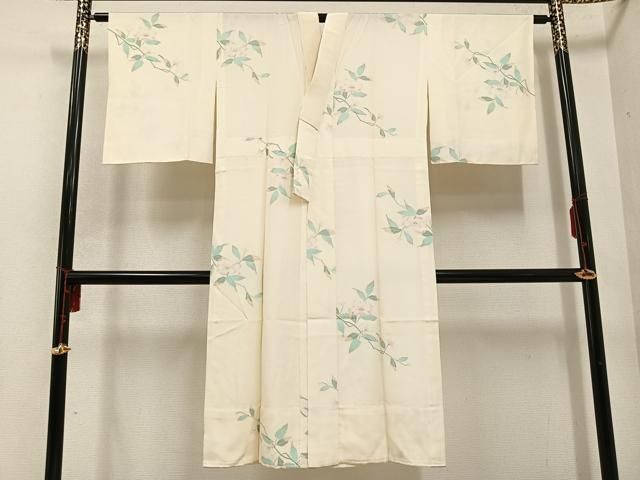 平和屋着物 長襦袢 無双仕立て 友禅 枝花文 正絹 ph