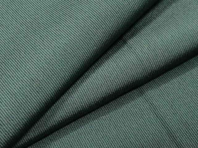 平和屋着物●男性 江戸小紋 お召地 万筋 黒緑色×革色 正絹 gh