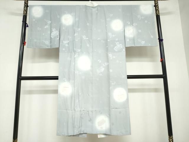 平和屋着物●長襦袢 袷 花蝶地紋 櫛 簪 蛍暈し 正絹 ♥ ud