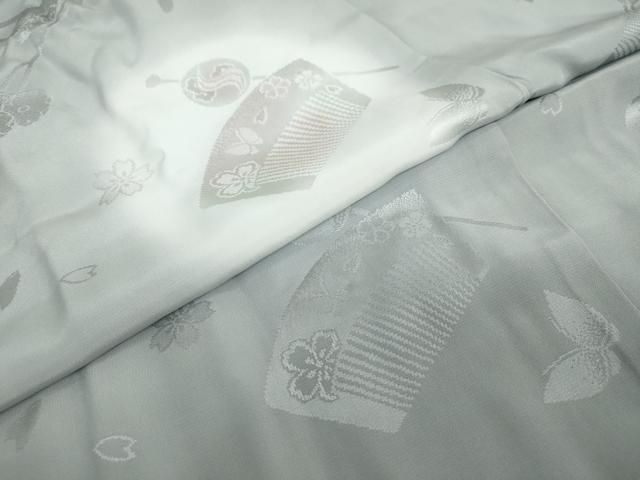 平和屋着物○長襦袢 袷 花蝶地紋 櫛 簪 蛍暈し 正絹 逸品