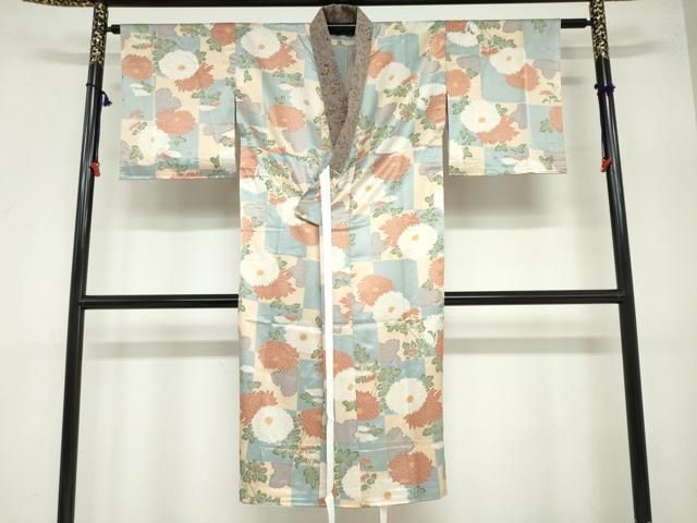 平和屋着物●長襦袢 無双仕立て 草花文 正絹 ud