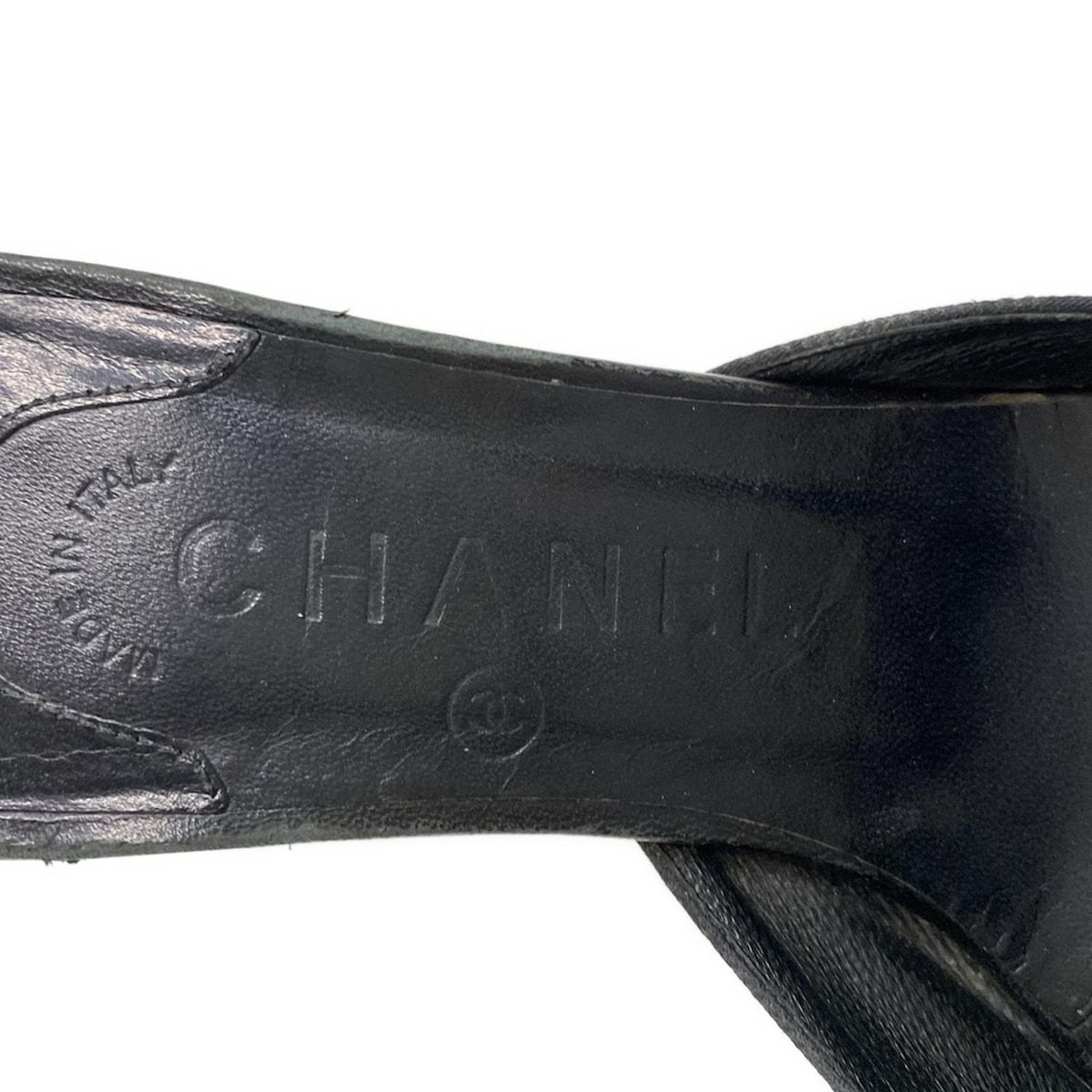 CHANEL(シャネル) ミュール 37 レディース - 黒 シルバー金具/アウト