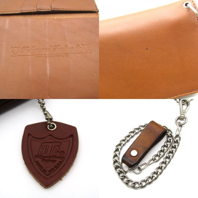 HTC ミドルウォレット フラワーモチーフスタッズ 二つ折り財布 全3色【HTC(Hollywood Trading Company)/エイチティーシー(ハリウッド