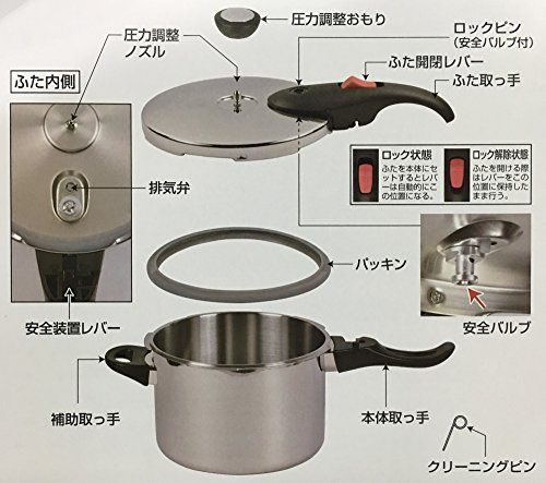 パール金属 片手 圧力鍋 3 0 L IH対応 レシピ付 軽量 単層 シルバー NEO HB 1734 po