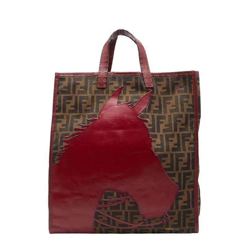 フェンディ ズッカ ホース モチーフ ハンドバッグ トートバッグ