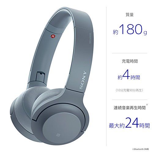  ソニー ワイヤレスヘッドホン h ear on 2 Mini Wireless WH 800 Bluetooth ハイレゾ対応 最大24時間連続再生 密閉型オンイヤー マイク付き 2017年モデル 360 Reality Audio認定モデル ムーンpo ワイヤレスヘッドホン ヘッドホン