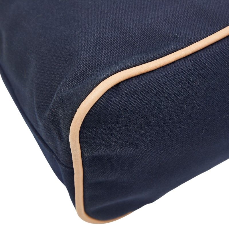 エルメス ボリードポーチGM ネイビー キャンバス レザー レディース