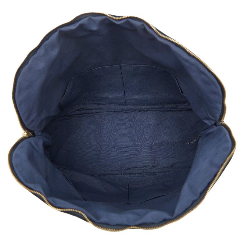 エルメス ボリードポーチGM ネイビー キャンバス レザー レディース