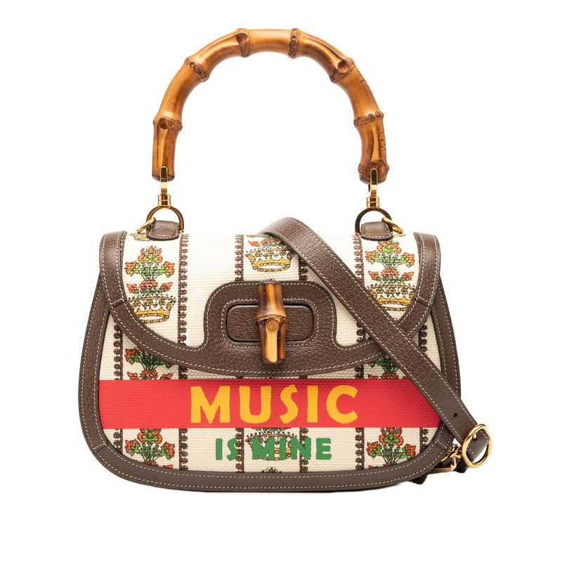 グッチ 100周年記念モデル MUSIC IS MINE バンブー ハンドバッグ 