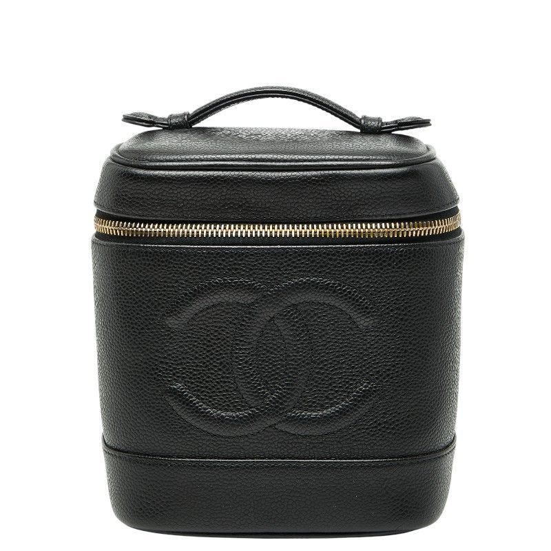 シャネル ココマーク バニティバッグ ハンドバッグ ブラック キャビアスキン レディース CHANEL 1 0245366