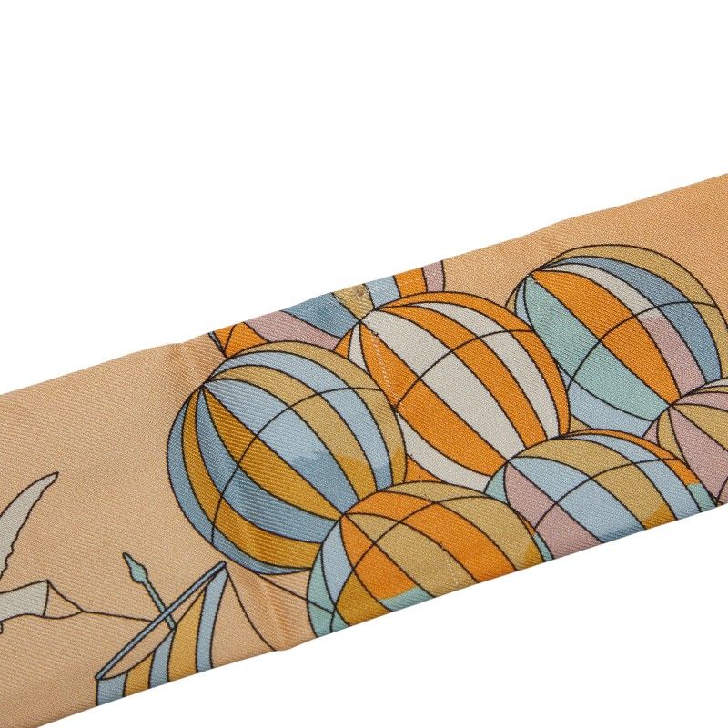 エルメス ツイリー LES FOLIES DU CIEL 大空の狂気 オレンジ マルチ