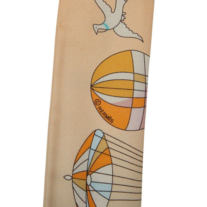 エルメス ツイリー LES FOLIES DU CIEL 大空の狂気 オレンジ マルチ