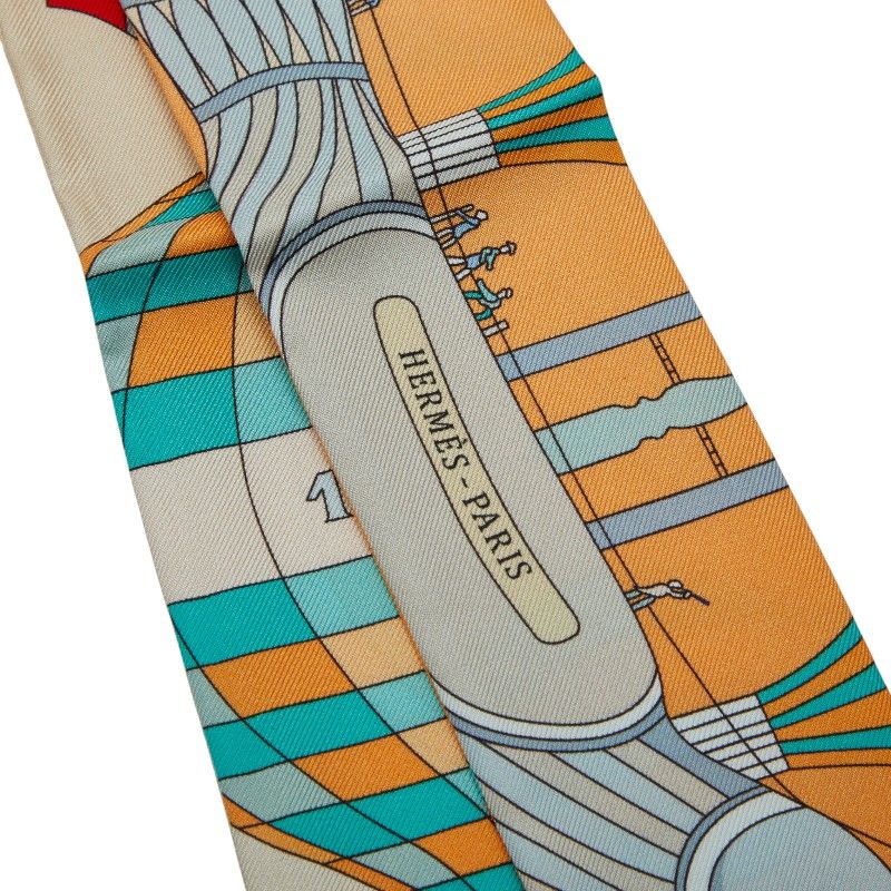 エルメス ツイリー LES FOLIES DU CIEL 大空の狂気 オレンジ マルチ