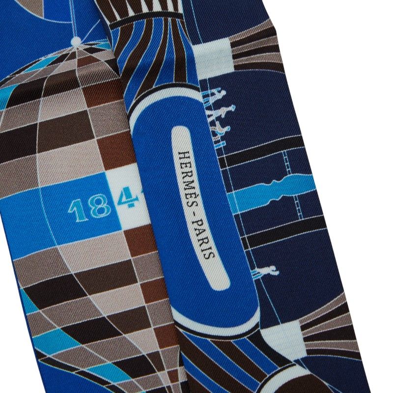 エルメス ツイリー LES FOLIES DU CIEL 大空の狂気 ブルー マルチ