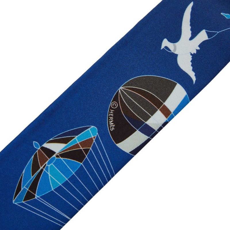 エルメス ツイリー LES FOLIES DU CIEL 大空の狂気 ブルー マルチ