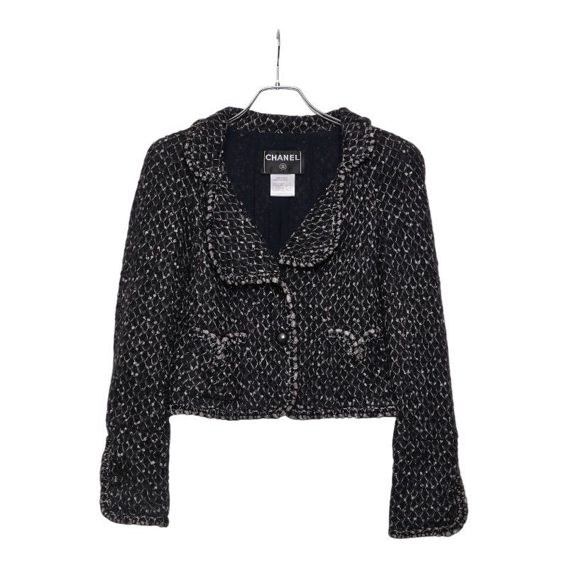 シャネル セットアップ ジャケット スカート サイズ36 ブラック ナイロン シルク モヘア レディース CHANEL 248 46991