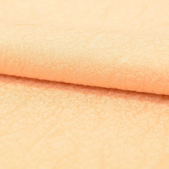  リサイクル着物 色無地 無地 着物 正絹 絹 Mサイズ ちょっとふくよかL 特品 身丈159 cm 染色友禅作家 浅井青仁 裄丈64.5 袷 仕立て上がり 落款有り ふくれ織 オレンジ リユース uu 2225 b その他 着物