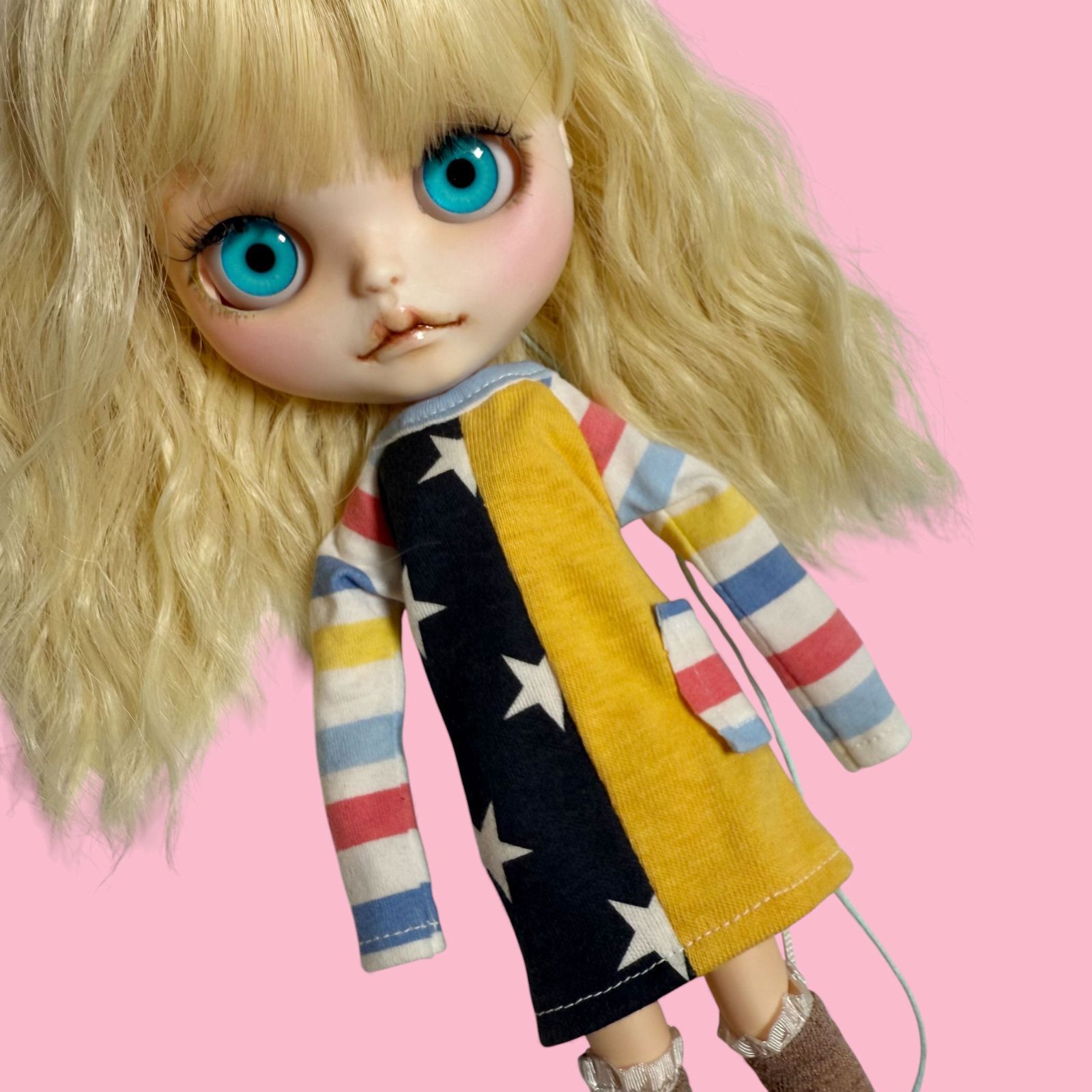 作家様♡ブライスアウトフィットセット　ストライプワンピース　ウサ耳帽　リカちゃん 1/6 アウトフィット ワンピース ブライス リカちゃん - メルカリ