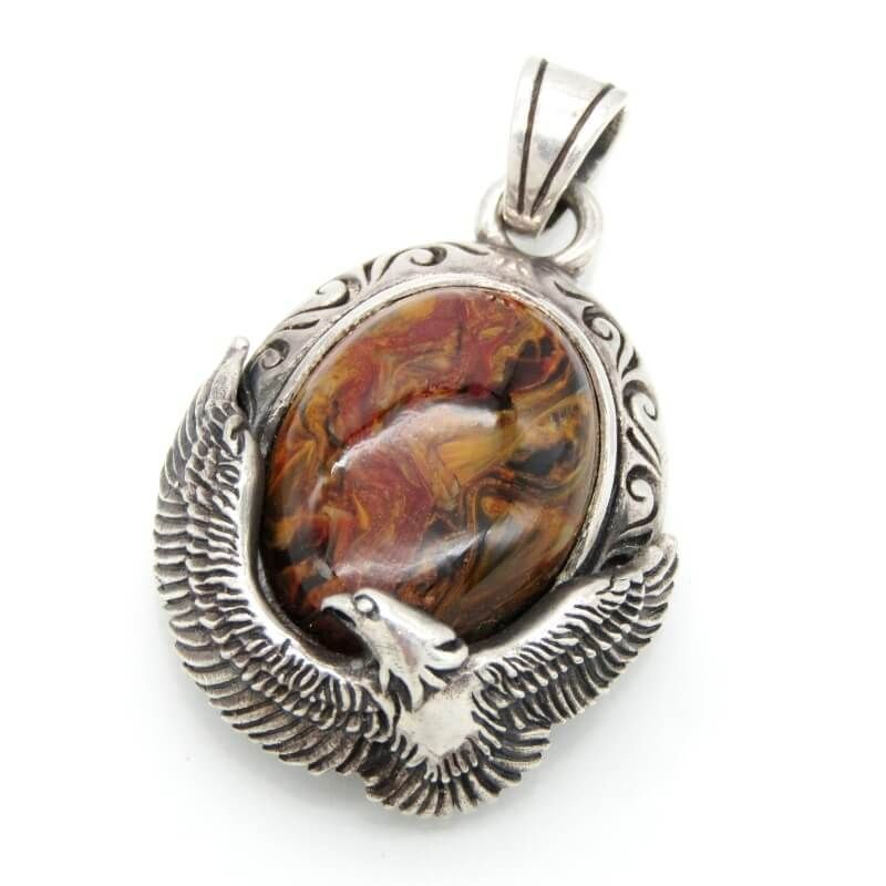 SAAD サード ペンダント イーグル ピーターサイト 天然石 トップ SV925