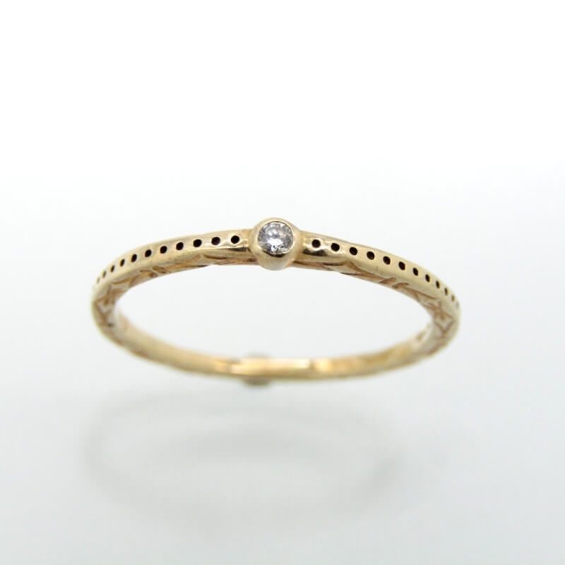 agete アガット リング K10YG ダイヤモンド 0.01ct イエローゴールド