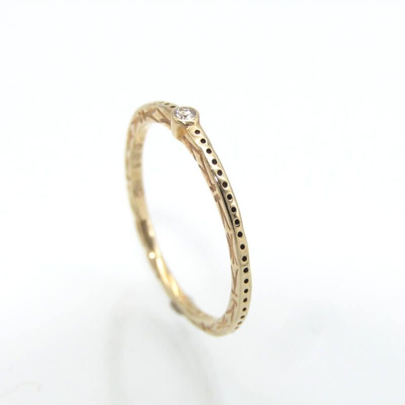 agete アガット リング K10YG ダイヤモンド 0.01ct イエローゴールド
