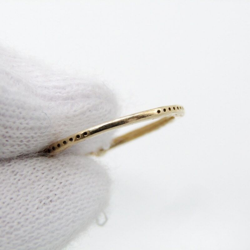 agete アガット リング K10YG ダイヤモンド 0.01ct イエローゴールド レディース 彫刻 ピンキー 4号 28011478