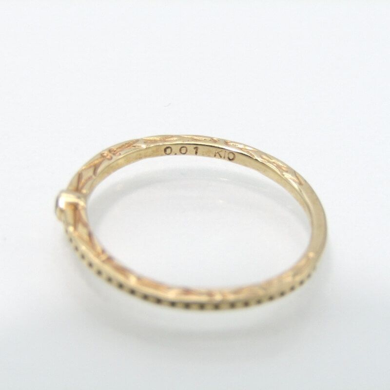 agete アガット リング K10YG ダイヤモンド 0.01ct イエローゴールド