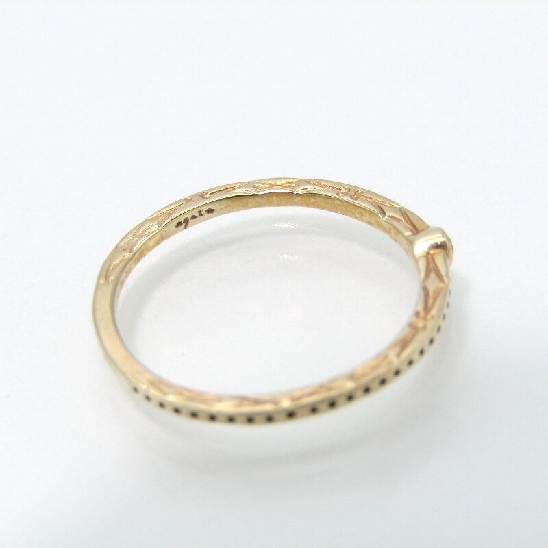 agete アガット リング K10YG ダイヤモンド 0.01ct イエローゴールド レディース 彫刻 ピンキー 4号 28011478