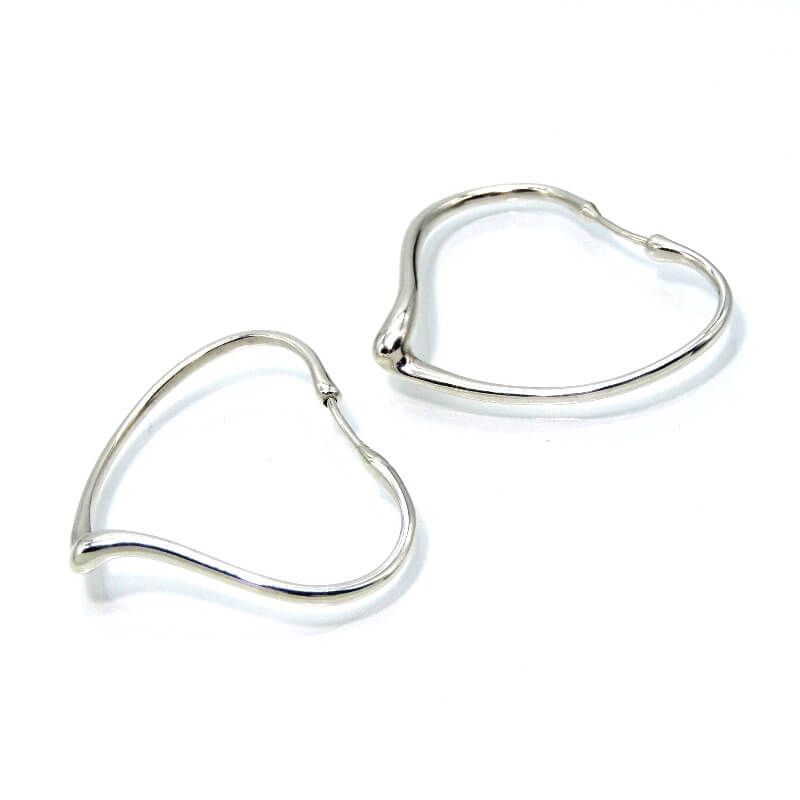 Tiffany-Co. ティファニー ピアス オープンハート フープ ラージサイズ セット エルサ ペレッティ レディース Ag 925 SV