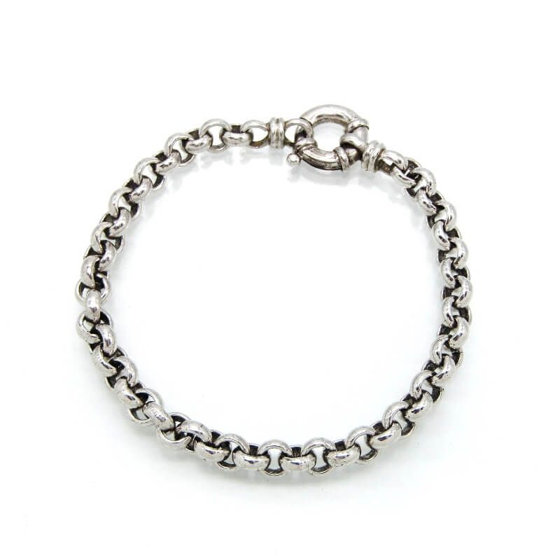 TOM WOOD トムウッド ブレスレット Thick Rolo Bracelet 7 inch シック ロロ ロジウムメッキ 甲丸 チェーン SV 925