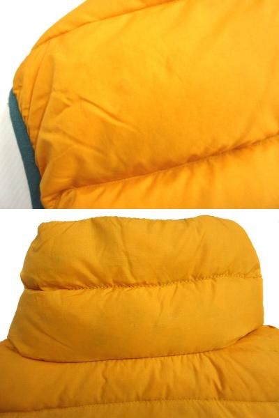 モンベル Montbell 90s ダウンベスト リバーシブル グリーン オレンジ S