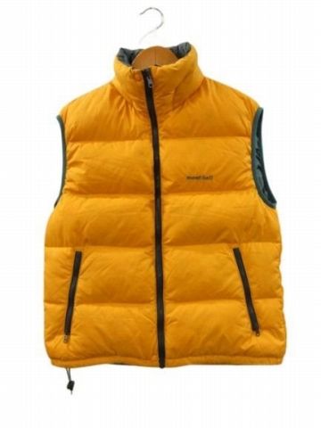 モンベル Montbell 90s ダウンベスト リバーシブル グリーン オレンジ S